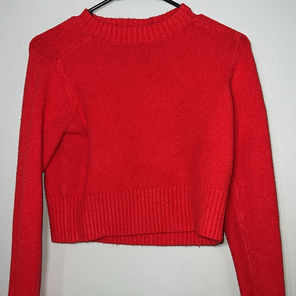 Universal Thread Cropped Red Sweater - Picture 2 of 5